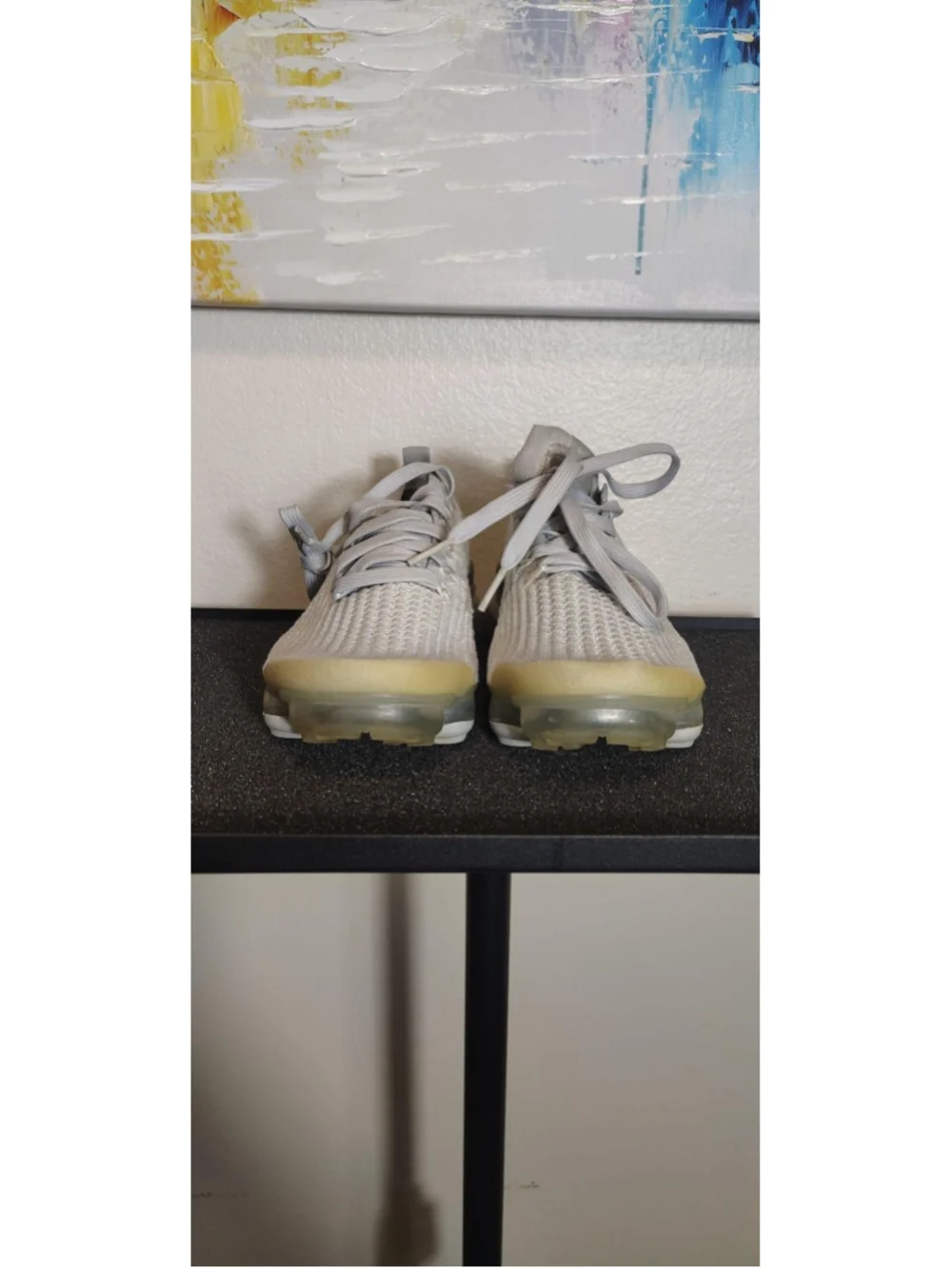 Nike Air VaporMax Flyknit 2 Shoes Womens Size 6 Gray Knit Sneakers AJ6910-100 - Picture 4 of 9